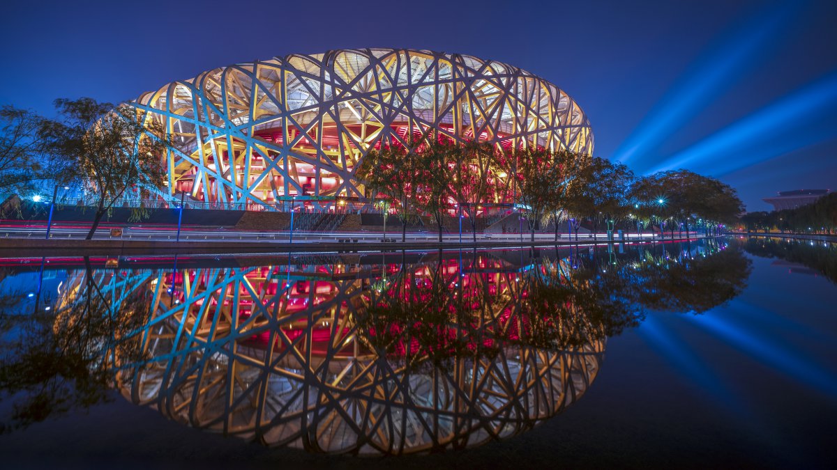 Beijing Bird's Nest Stadium architectural scenery pictures