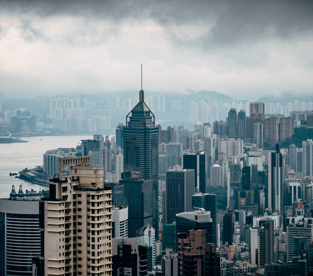 Pictures of Hong Kong with densely populated high-rise buildings