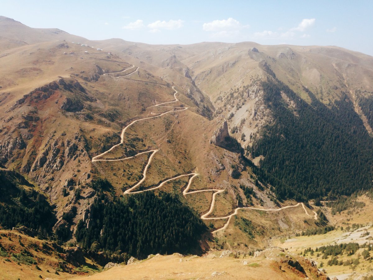 Pictures of winding mountain roads