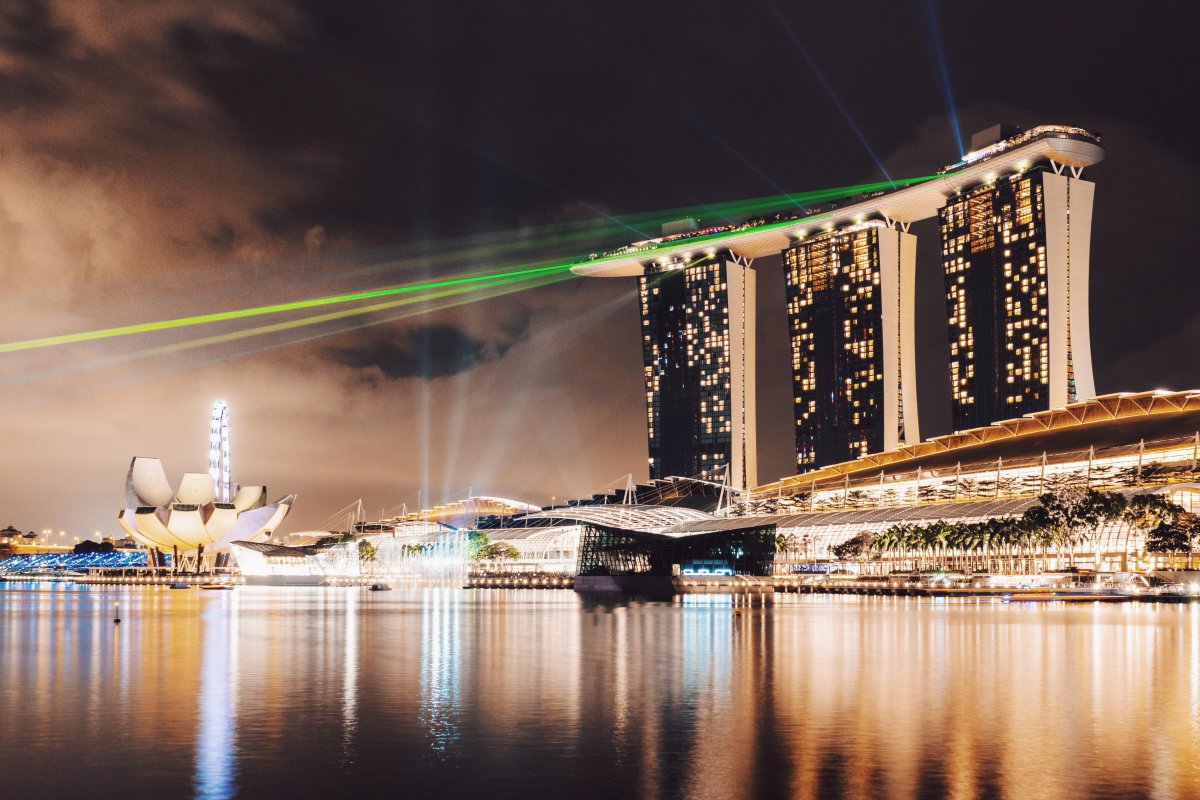 Singapore Marina Bay Sands Hotel night view pictures