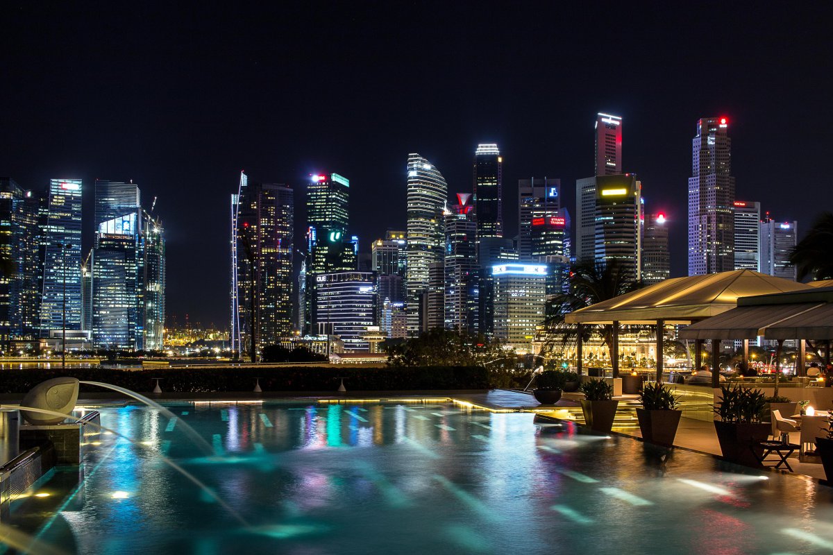 Pictures of beautiful city night views in Singapore