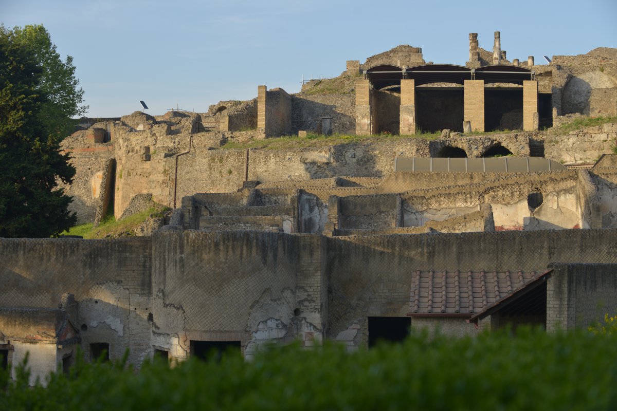 Scenic pictures of Pompeii ruins in Italy