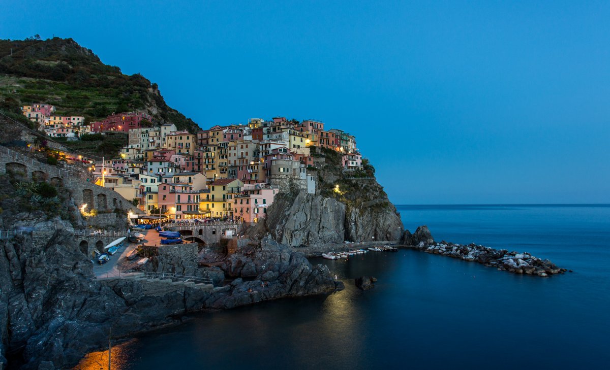 Pictures of the town of Manarola, Italy
