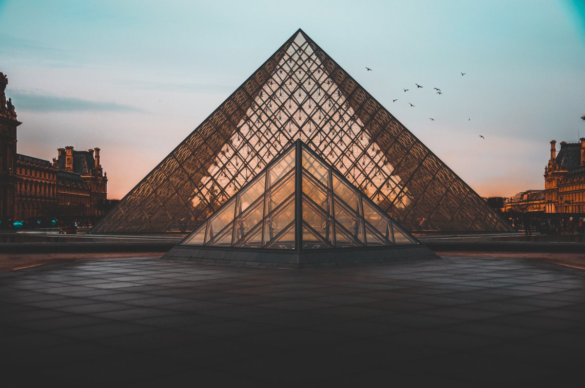 Pictures of Louvre Museum in Paris, France