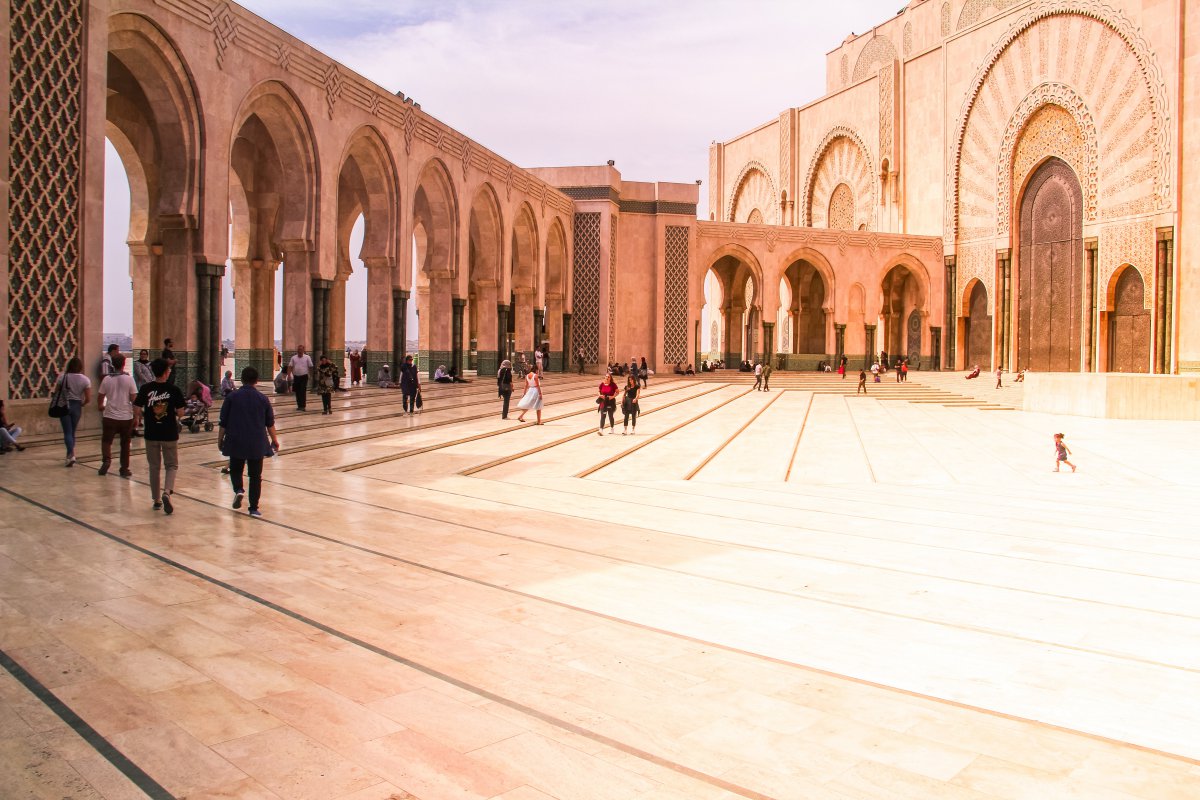 Landscape pictures of Hassan II Mosque in the Kingdom of Morocco