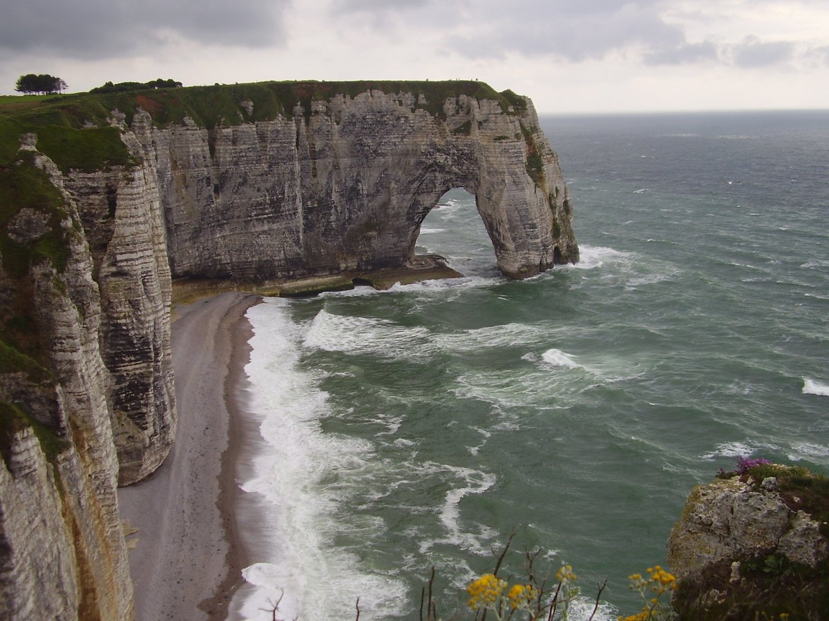 Scenic pictures of the coast of Etretat, France