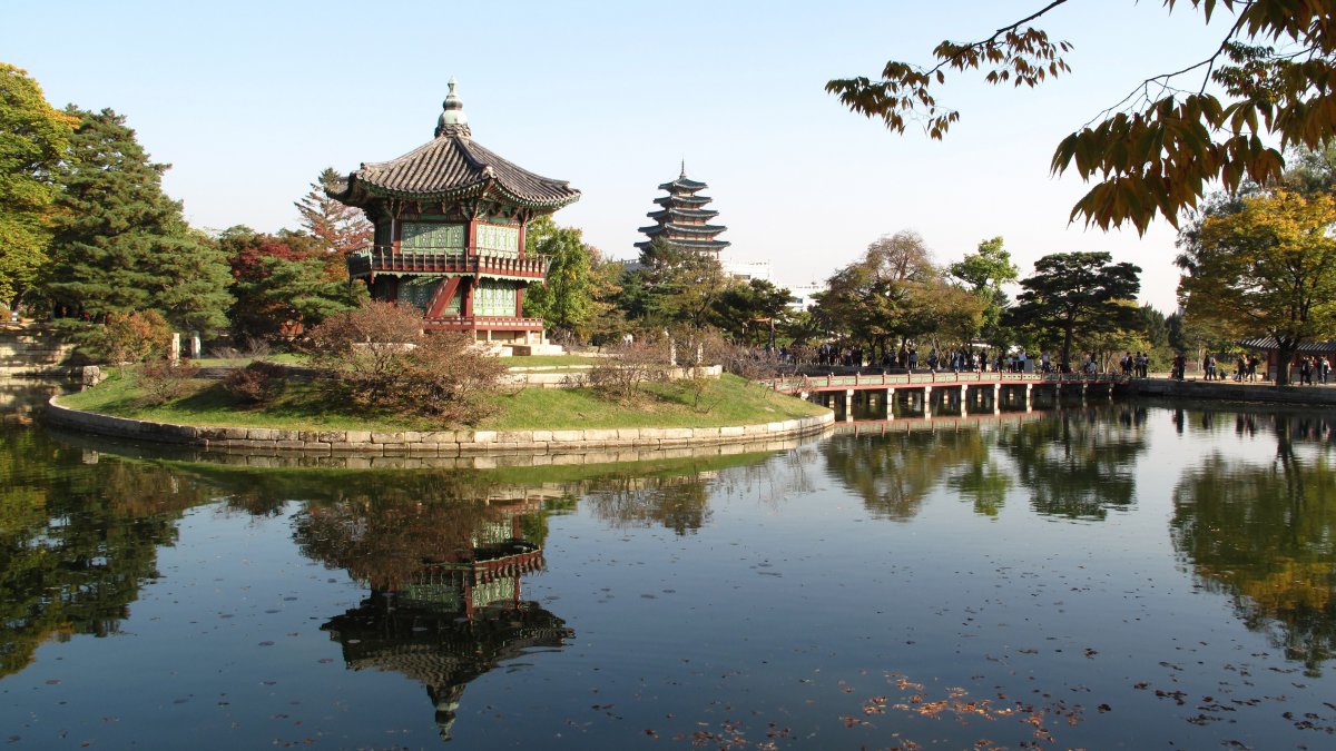 Pictures of cultural scenery of Gyeongbokgung Palace in South Korea