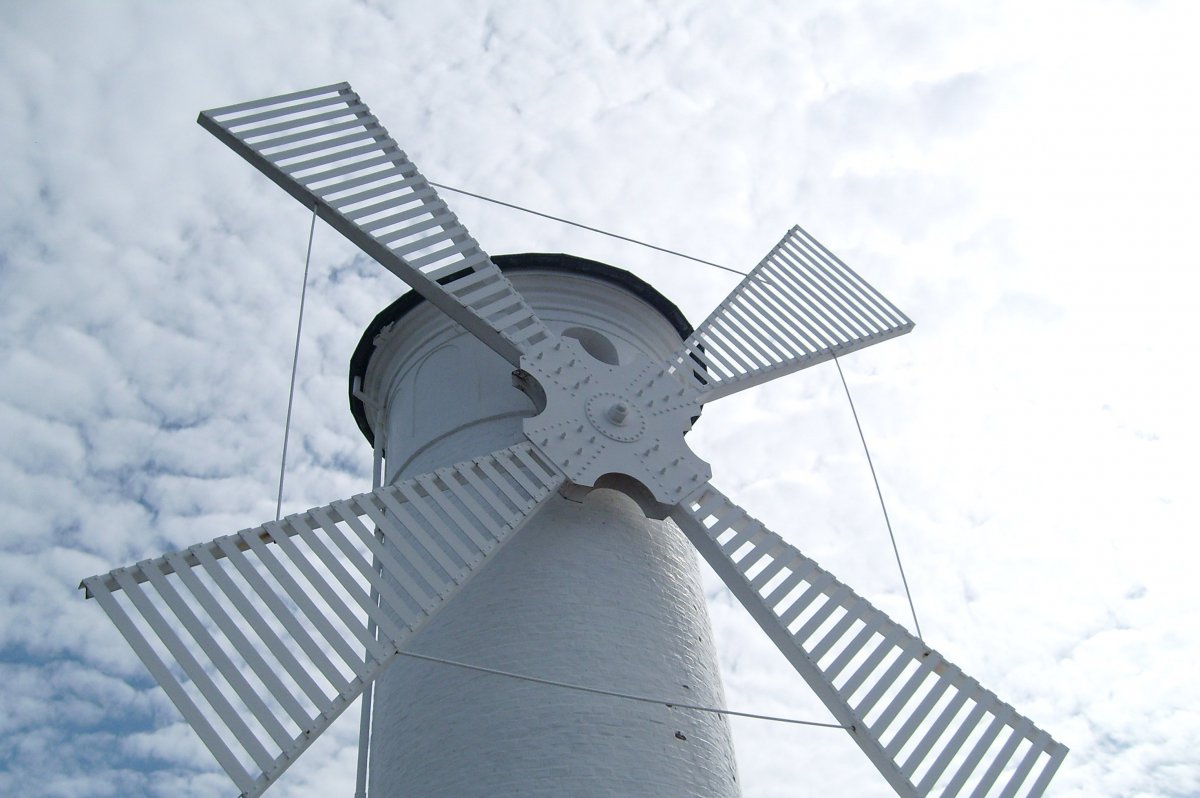 Rotating white windmill picture