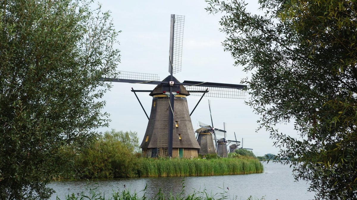 Dutch windmill scenery pictures