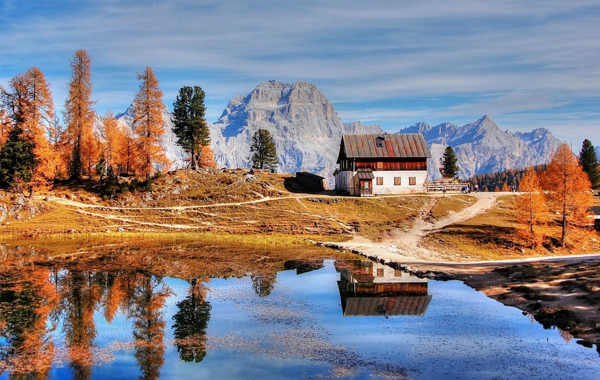 Winter Dolomite Mountains Landscape Pictures