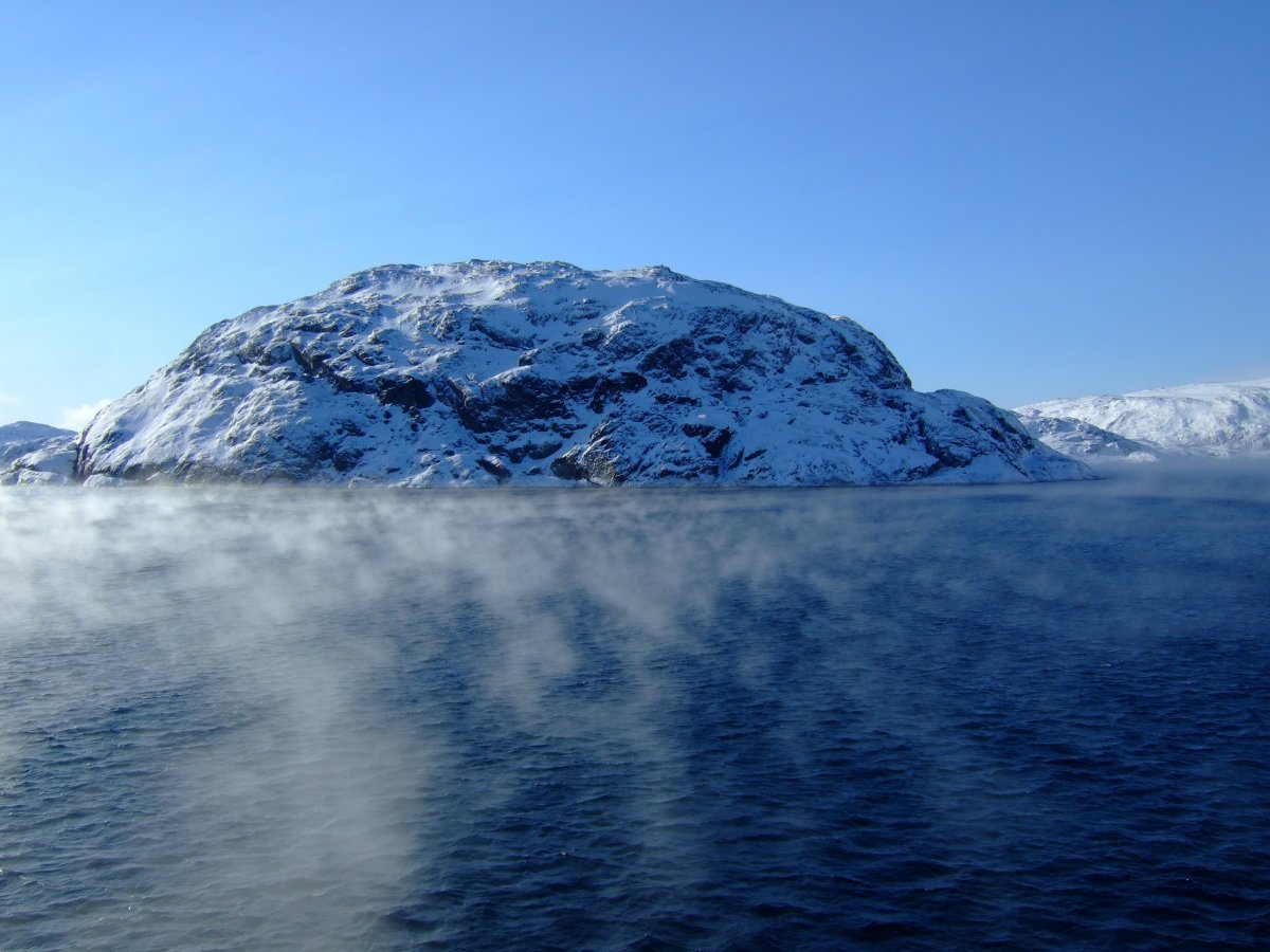Norwegian sea ice stone landscape picture