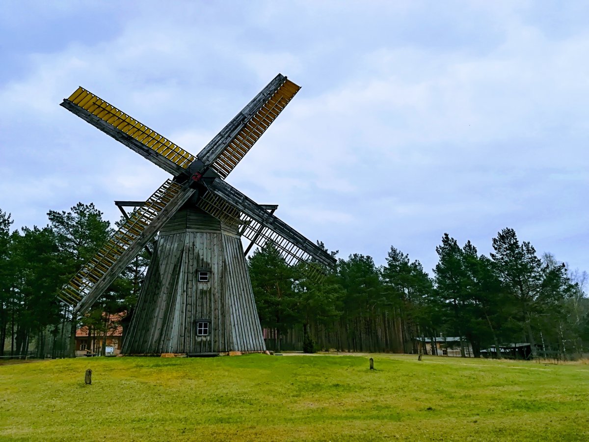 Picture of big wooden windmill