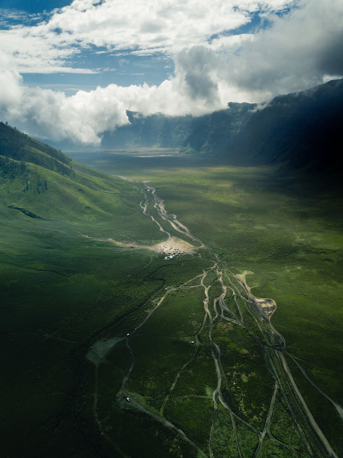 Aerial photo of green plain scenery