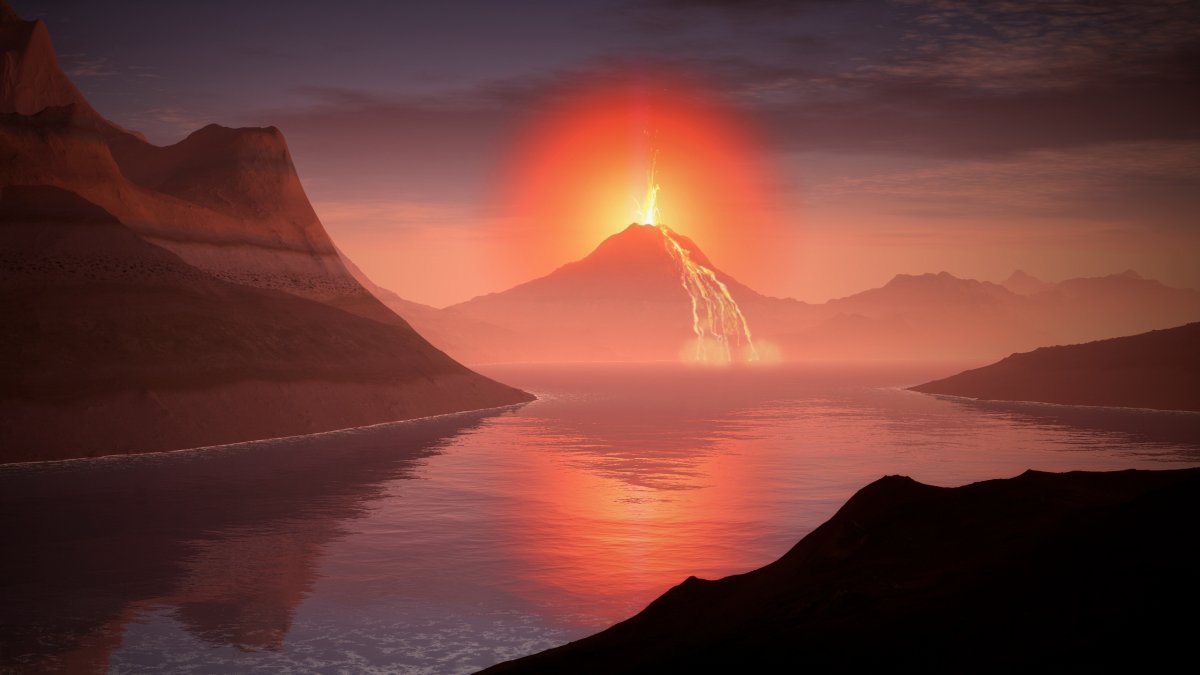 Volcano eruption landscape pictures