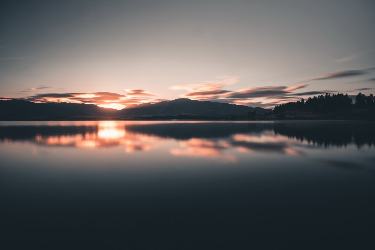Beautiful sunrise landscape reflection picture