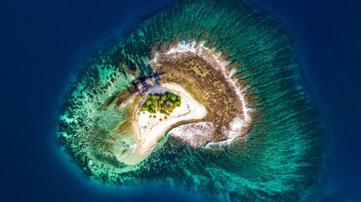 Aerial photography of islands in the sea