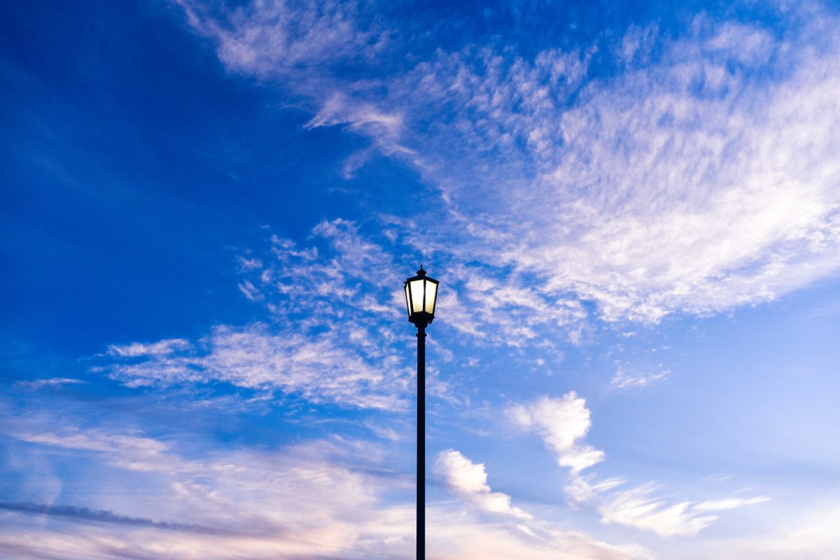 Street lamp and blue sky picture