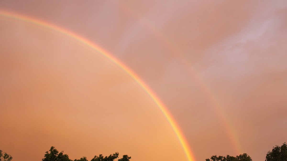 double rainbow sky picture