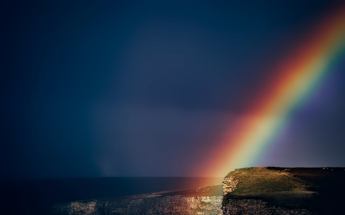 Rainbow background picture after rain