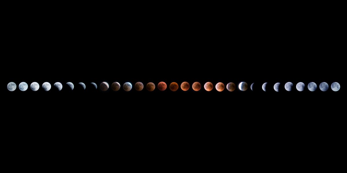 Pictures of the changing process of the moon