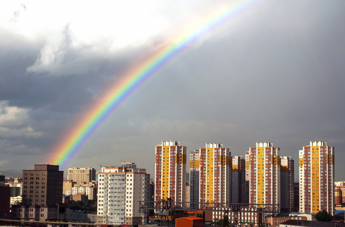 city ​​sky rainbow picture