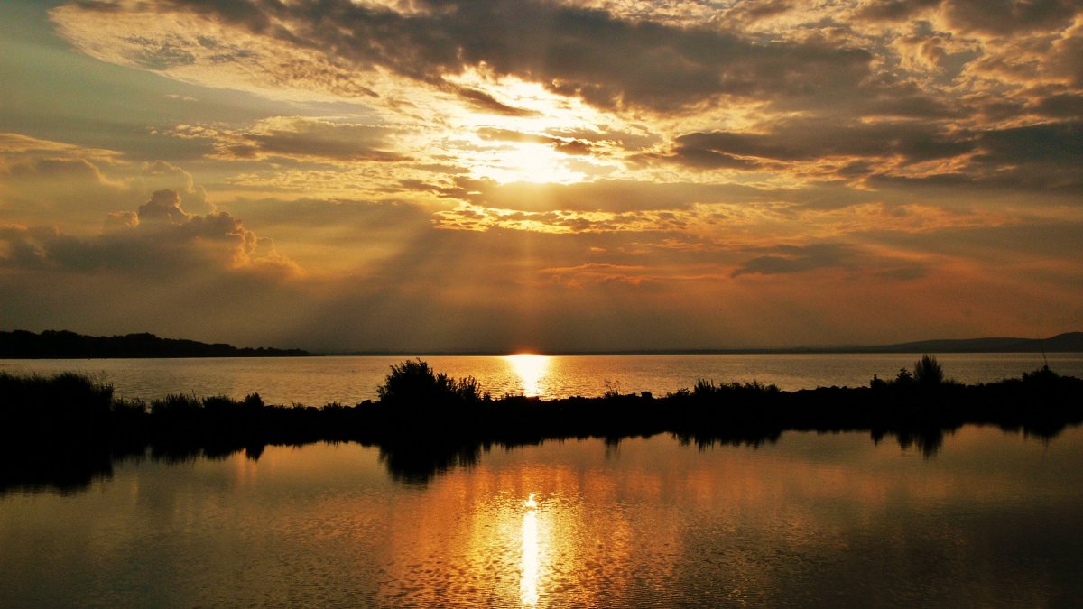Lake Balaton sunrise landscape picture