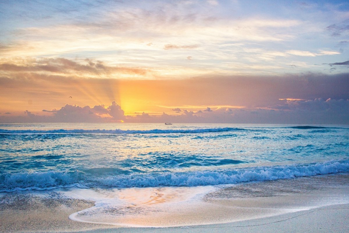 Beach wave sunrise picture
