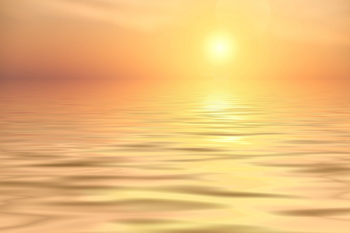 Yellow background picture of sunset on the sea