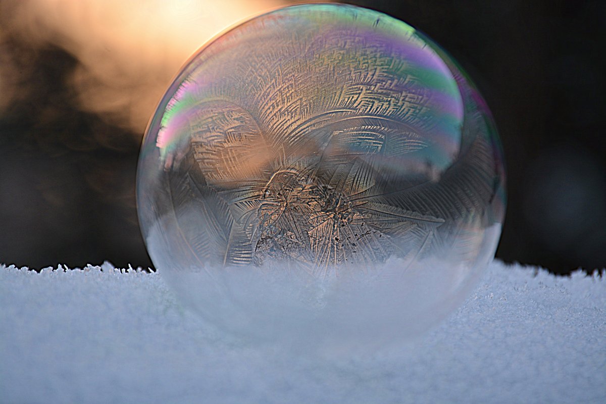 soap bubble snow scene picture