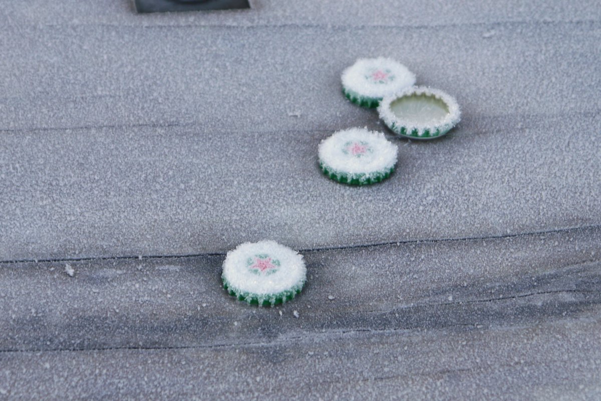 Frost and snow bottle cap pictures