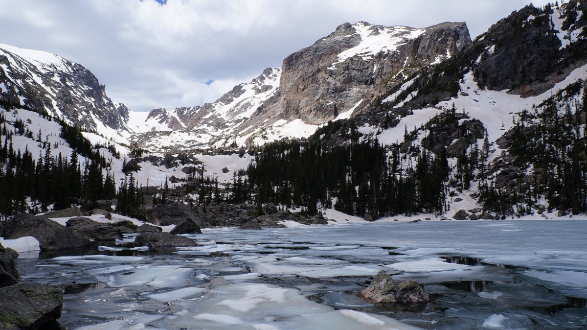 Spring ice and snow melting pictures
