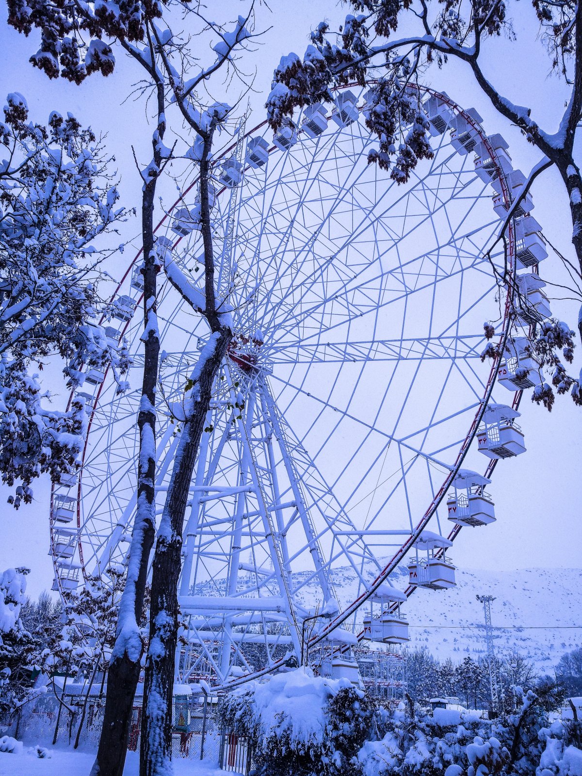 Outdoor ferris wheel snow picture