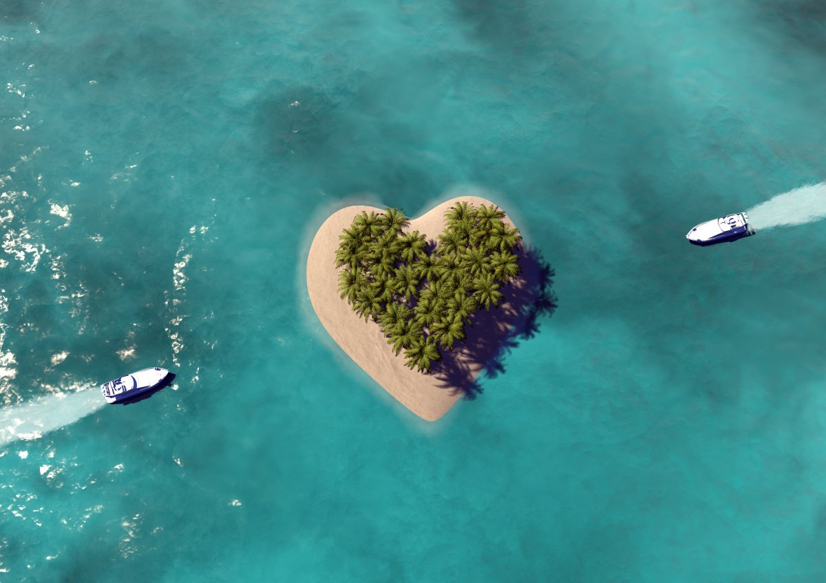 Beautiful heart shaped island pictures