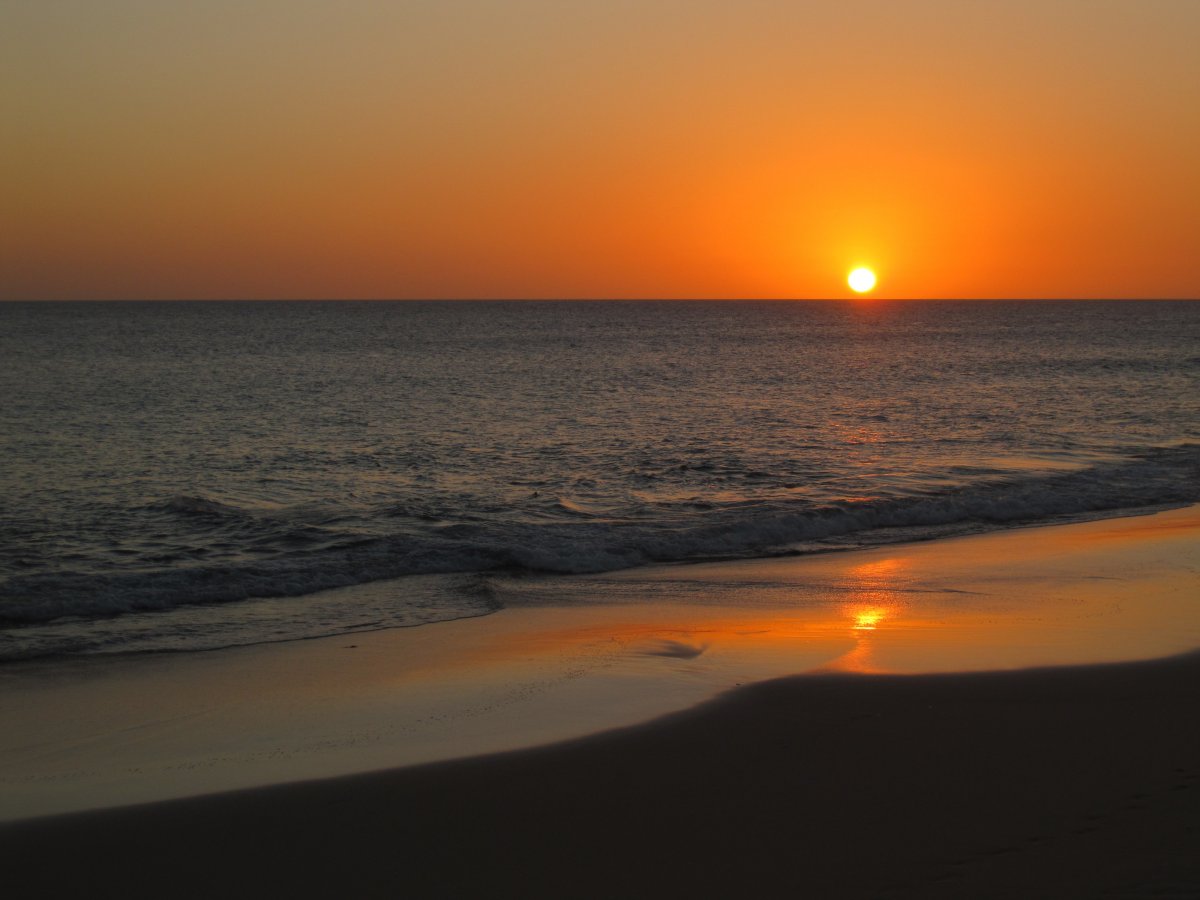 beach dusk sunset landscape picture