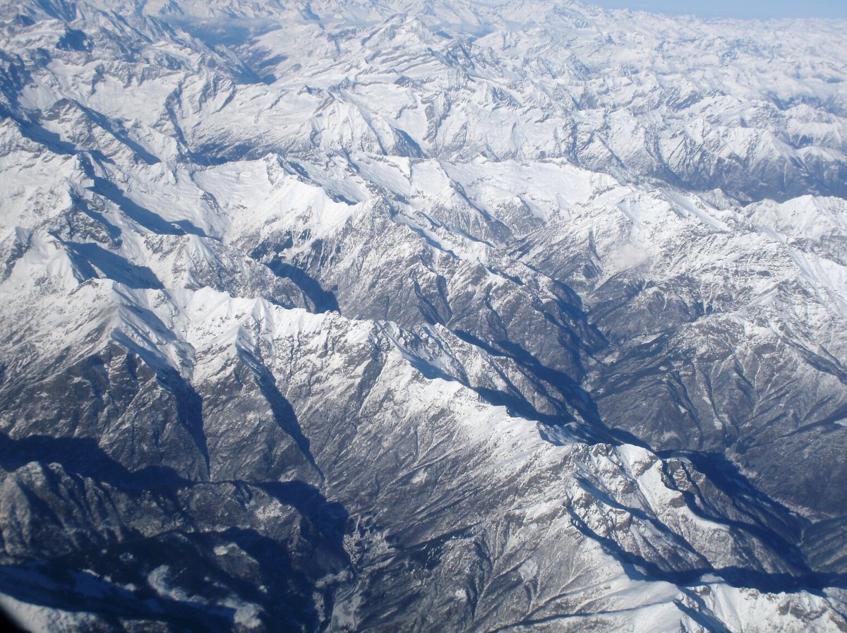 Aerial photography of the Alps