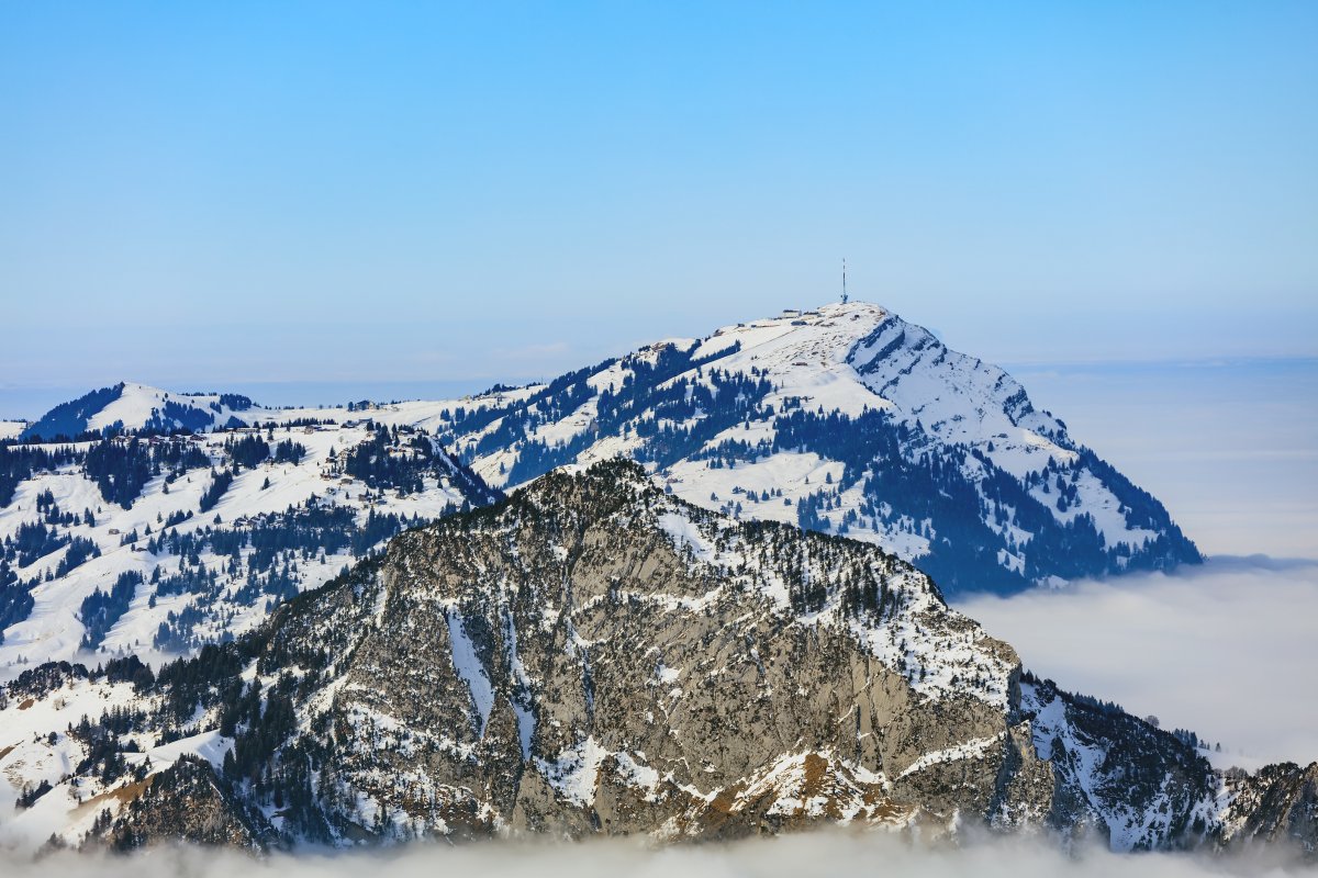 Switzerland winter snow mountain scenery pictures