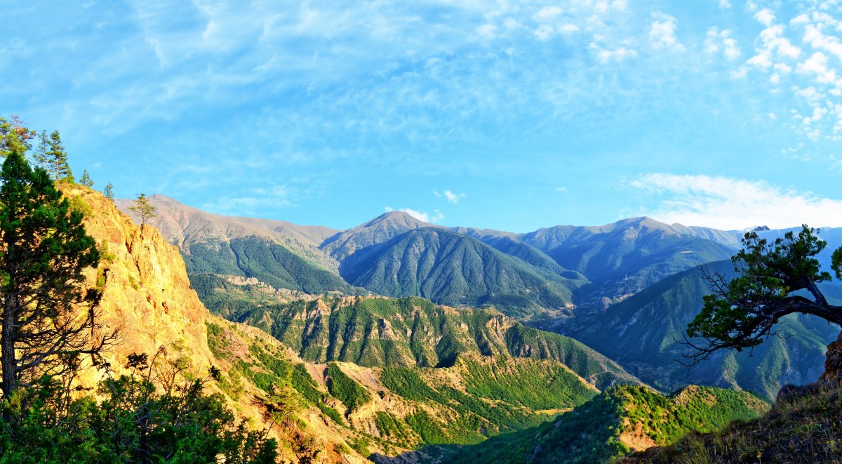 Panoramic picture of mountain natural landscape