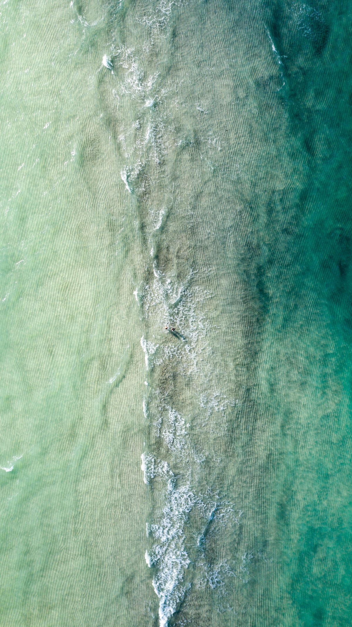 Aerial photo of clear sea water