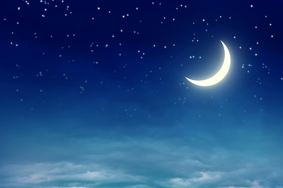 Beautiful night sky stars and moon pictures