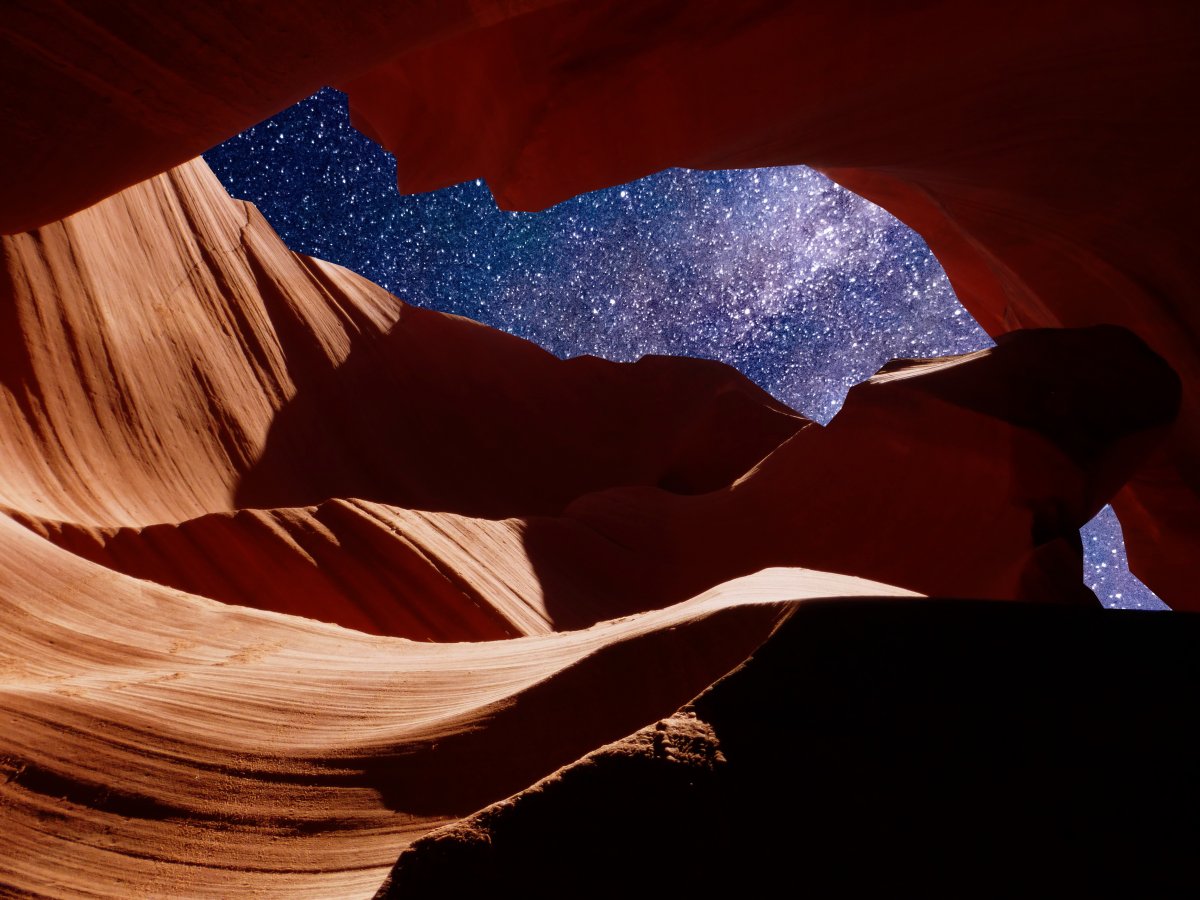 Red rock canyon and beautiful starry sky pictures