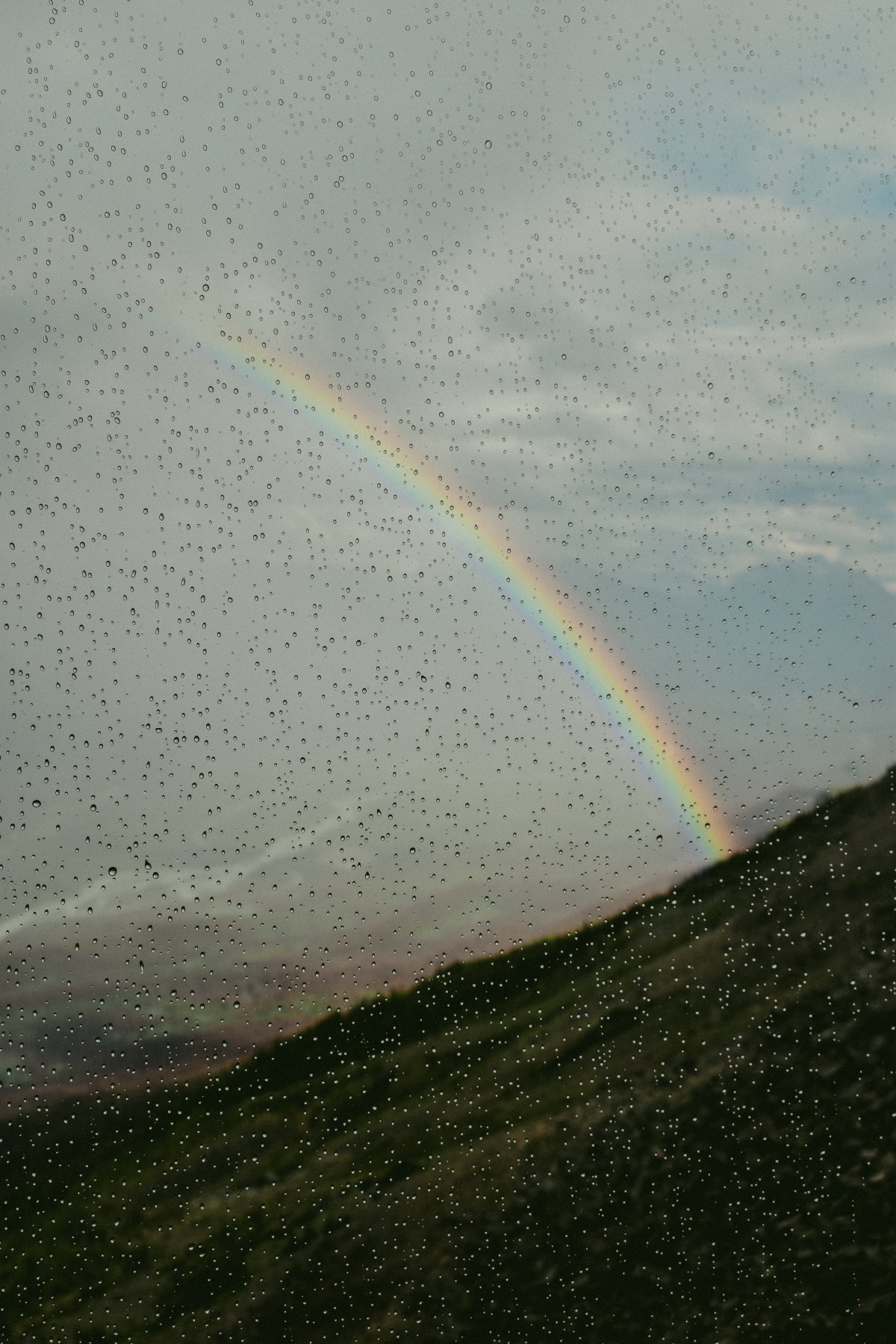 Rainbow glass background picture after rain