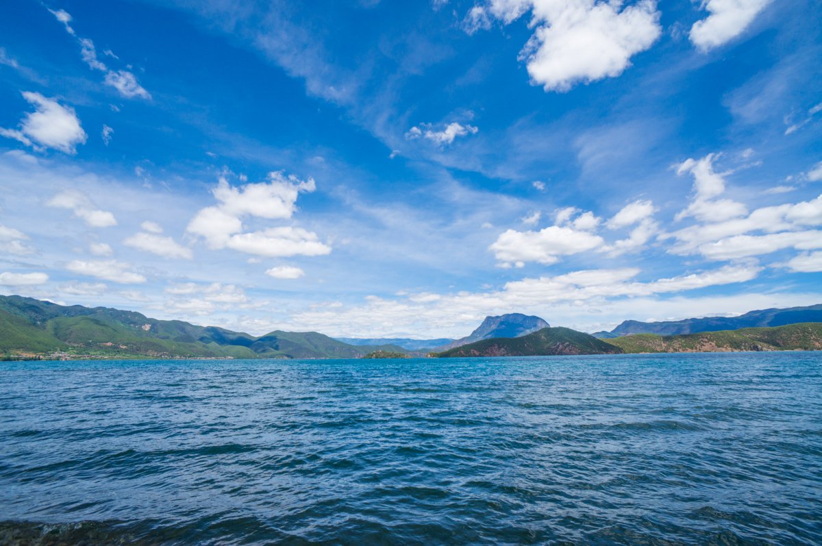 Scenic pictures of Bua Island in Lugu Lake