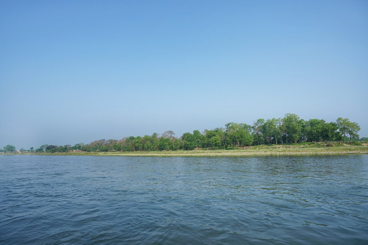Pictures of river natural scenery in Chitwan National Park, Nepal