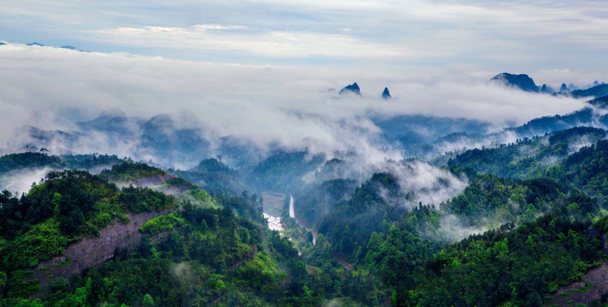 Anhui Wanfo Mountain cloud sea scenery picture
