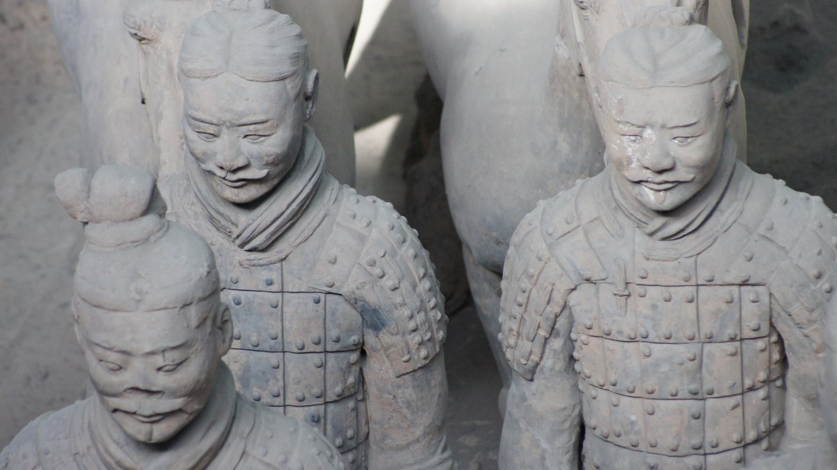 Pictures of Terracotta Warriors and Horses from the Mausoleum of Qin Shihuang in Shaan'an