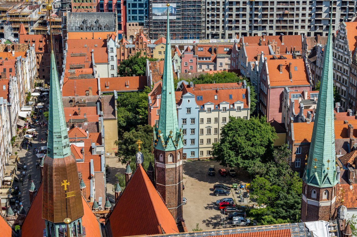 Pictures of architectural scenery in Gdansk, Poland, Europe