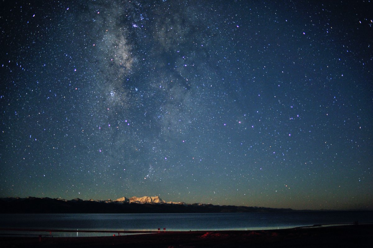 Beautiful starry sky pictures of Namtso, Tibet