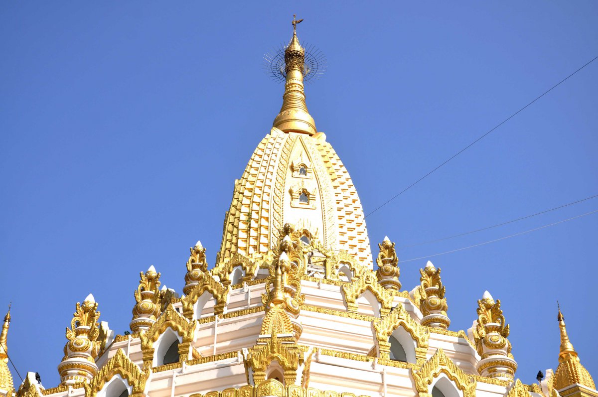 Scenery pictures of Buddha Tooth Relic Pagoda in Yangon, Myanmar