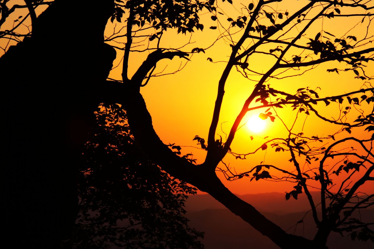 Hunan Suxianling sunset scenery pictures