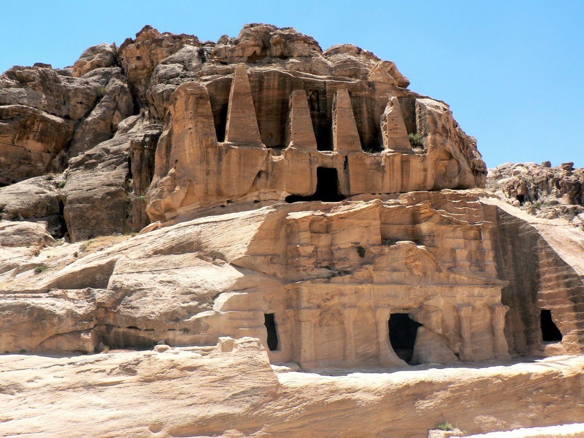 Architectural landscape pictures of the ancient city of Petra, Jordan